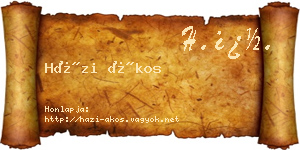 Házi Ákos névjegykártya